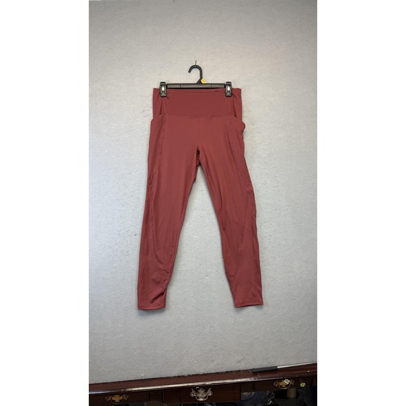 Velocity Pants Womens Large Red High Rise Yoga Leggings Stretch Athletic Pockets - Picture 1 of 9